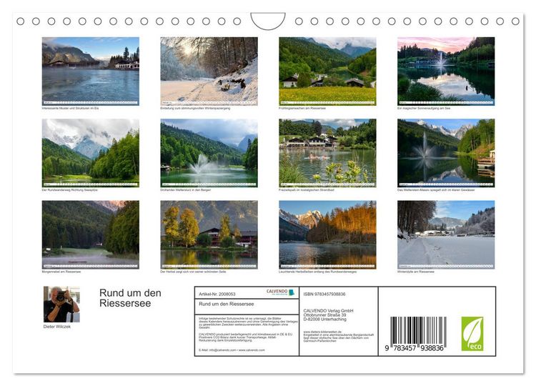 Produktbild: Rund um den Riessersee (Wandkalender 2026 DIN A4 quer), CALVENDO Monatskalender