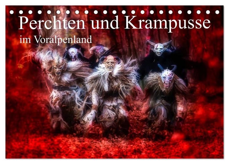 Produktbild: Perchten und Krampusse im Voralpenland (Tischkalender 2026 DIN A5 quer), CALVENDO Monatskalender