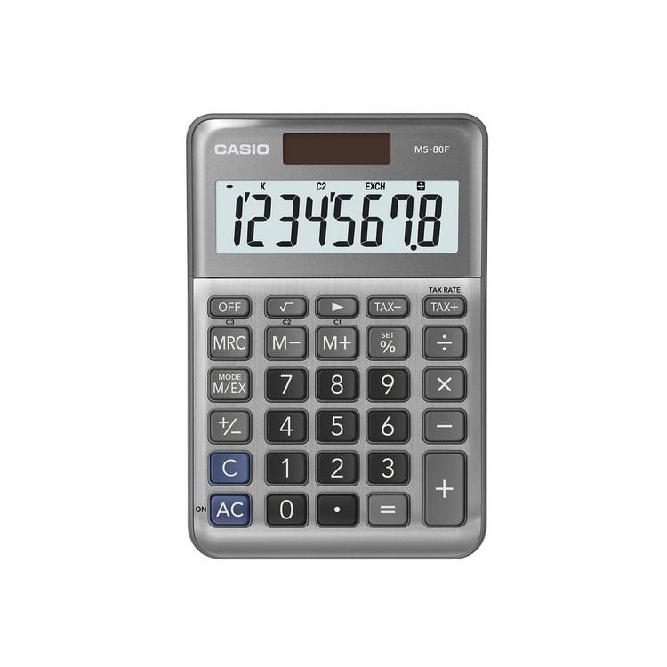 Produktbild: Casio Tischrechner MS-80F, 8-stellig, Solar/Batteriebetrieb
