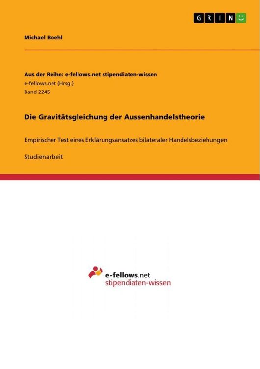 Produktbild: Die Gravit&auml;tsgleichung der Aussenhandelstheorie