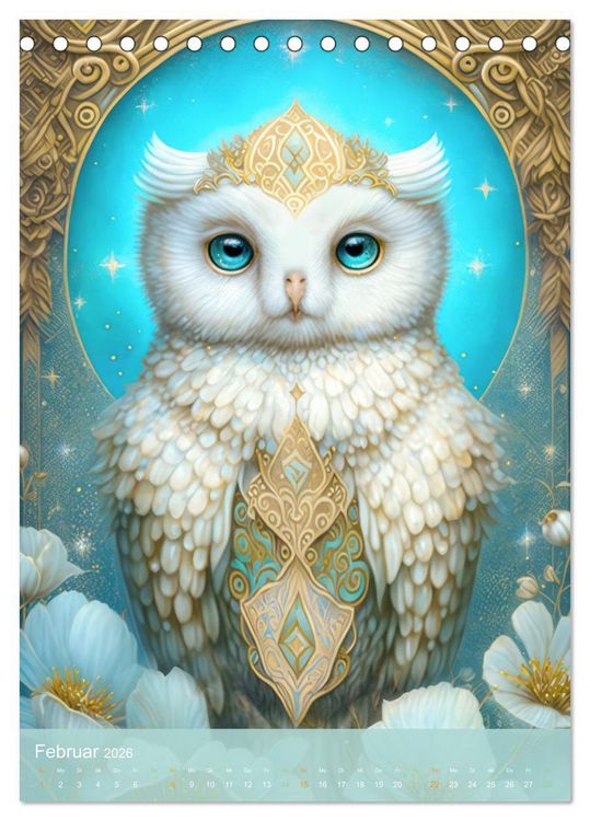 Produktbild: Tiere im Tarot Stil (Tischkalender 2026 DIN A5 hoch), CALVENDO Monatskalender