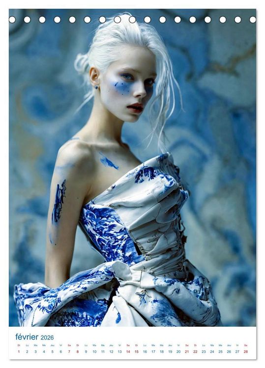 Produktbild: Muses de Porcelaine (Calendrier de bureau 2026 DIN A5 horizontal), CALVENDO calendrier mensuel