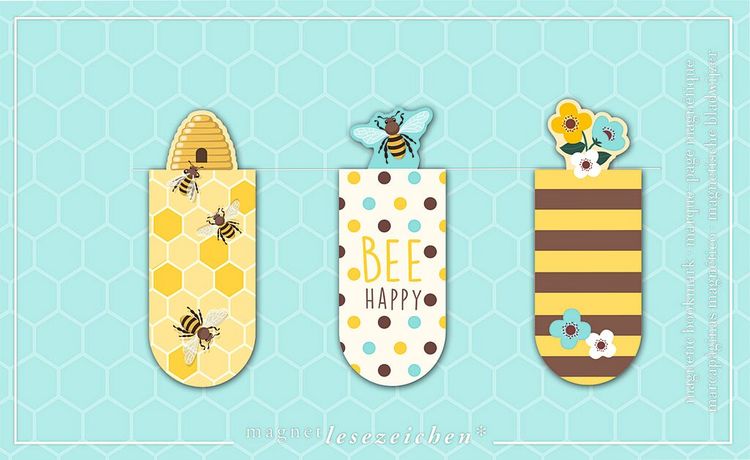 Produktbild: Magnetlesezeichen Bienen