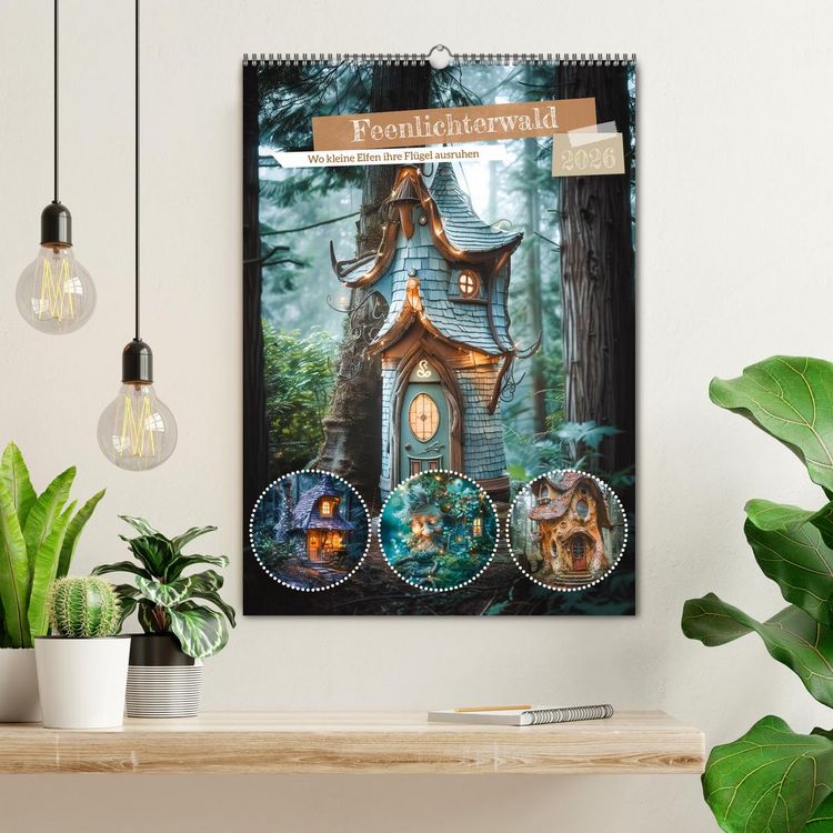 Produktbild: Feenlichterwald - Wo kleine Elfen ihre Fl&uuml;gel ausruhen (Wandkalender 2026 DIN A2 hoch), CALVENDO Monatskalender