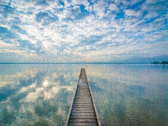 Produktbild: CALVENDO Puzzle Steg am Chiemsee | 1000 Teile Lege-Gr&ouml;&szlig;e 64x48cm Foto-Puzzle f&uuml;r gl&uuml;ckliche Stunden