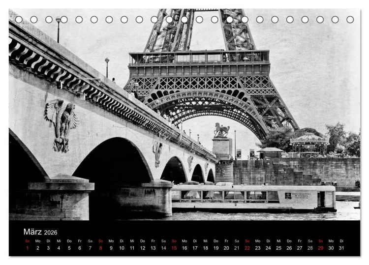 Produktbild: Streifzug durch Paris (Tischkalender 2026 DIN A5 quer), CALVENDO Monatskalender