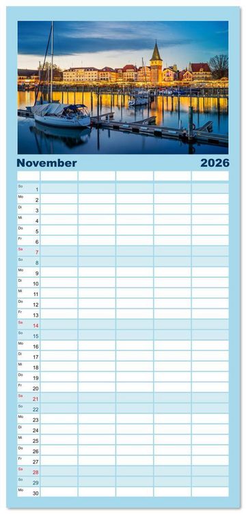 Produktbild: Familienplaner 2026 - Lindau - Juwel am Bodensee mit 5 Spalten (Wandkalender, 21 x 45 cm) CALVENDO