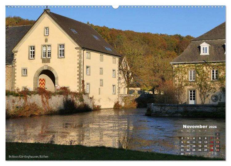 Produktbild: Burgen, Schl&ouml;sser, Herrenh&auml;uer im Sauerland (hochwertiger Premium Wandkalender 2026 DIN A2 quer), Kunstdruck in Hochglanz