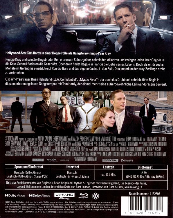 Produktbild: Legend (4K Ultra HD + Blu-ray)