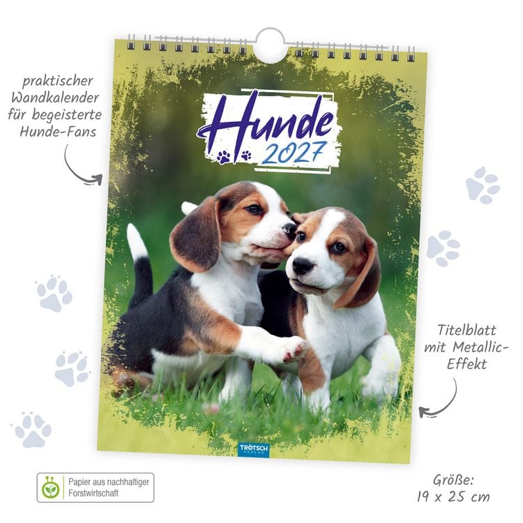 Produktbild: TR&Ouml;TSCH - Notizkalender zum H&auml;ngen Hunde 2027