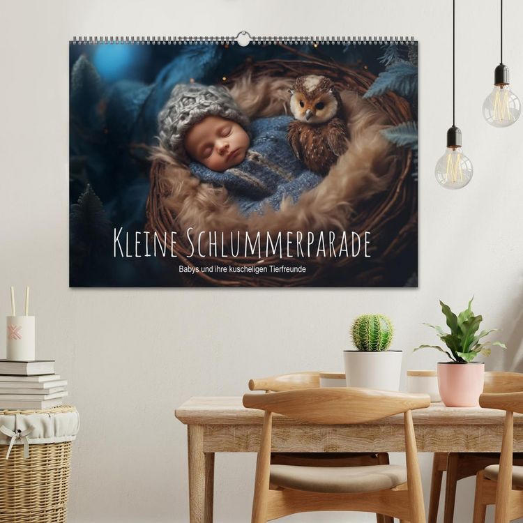 Produktbild: Kleine Schlummerparade: Babys und ihre kuscheligen Tierfreunde (Wandkalender 2026 DIN A2 quer), CALVENDO Monatskalender