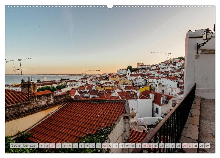 Produktbild: Lissabon Stadtansichten (hochwertiger Premium Wandkalender 2026 DIN A2 quer), Kunstdruck in Hochglanz