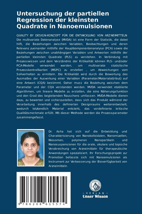 Produktbild: Untersuchung der partiellen Regression der kleinsten Quadrate in Nanoemulsionen