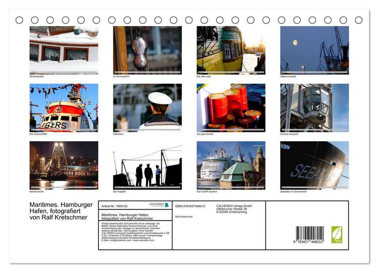 Produktbild: Maritimes. Hamburger Hafen, fotografiert von Ralf Kretschmer (Tischkalender 2026 DIN A5 quer), CALVENDO Monatskalender