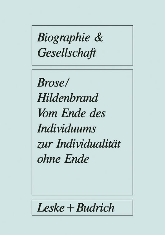 Produktbild: Vom Ende des Individuums zur Individualit&auml;t ohne Ende