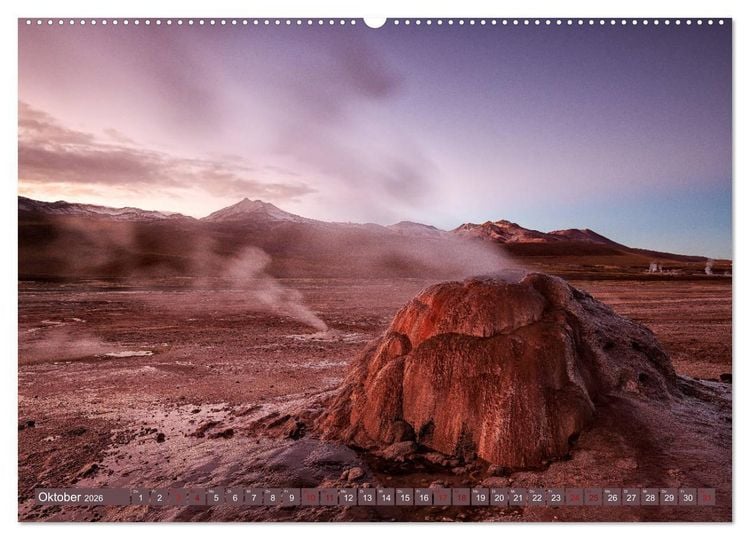 Produktbild: Atacama: Karge W&uuml;ste, m&auml;chtige Vulkane und farbenpr&auml;chtige Lagunen (Wandkalender 2026 DIN A2 quer), CALVENDO Monatskalender