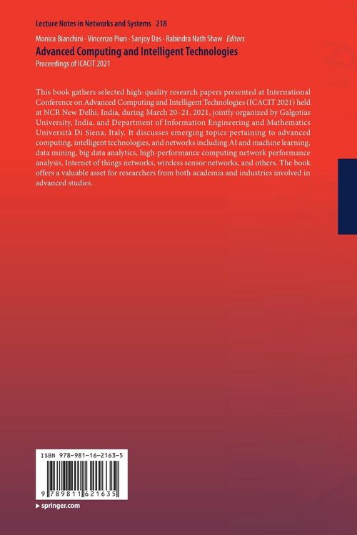 Produktbild: Advanced Computing and Intelligent Technologies