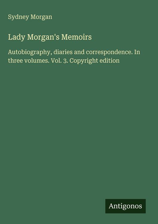 Produktbild: Lady Morgan's Memoirs