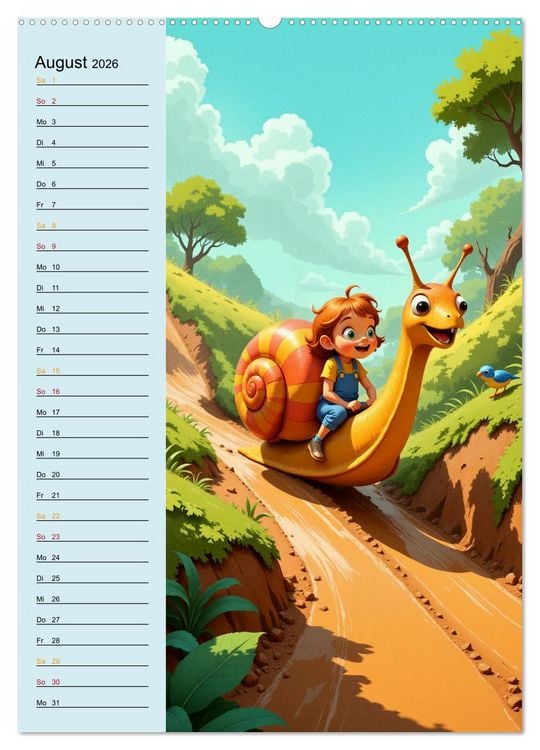 Produktbild: Traumreise ins Abenteuerland - Planer f&uuml;r Kinder (hochwertiger Premium Wandkalender 2026 DIN A2 hoch), Kunstdruck in Hochglanz