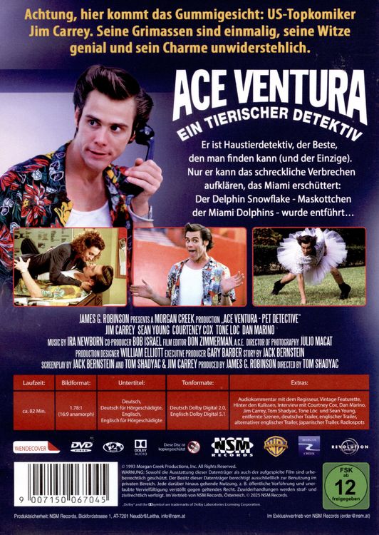 Produktbild: Ace Ventura - Ein tierischer Detektiv (Kinofassung)