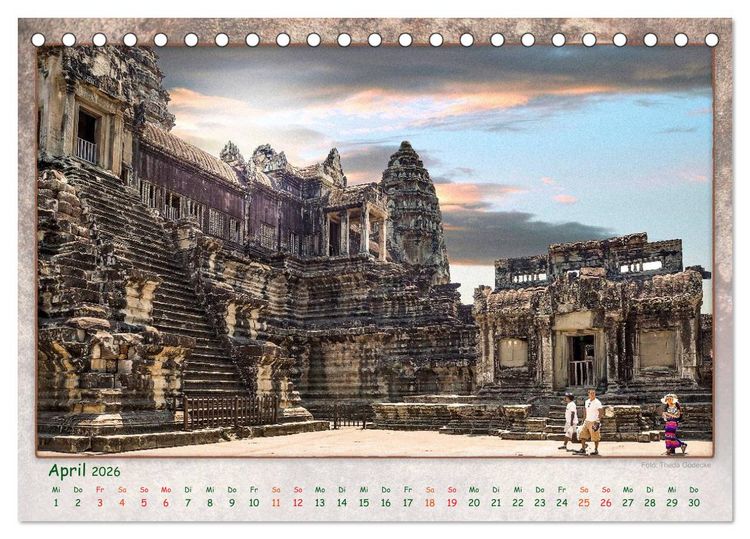 Produktbild: Kambodscha, Angkor Thom, Angkor Wat und Bayon (Tischkalender 2026 DIN A5 quer), CALVENDO Monatskalender