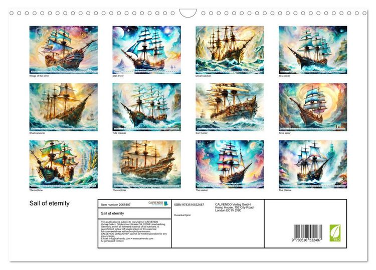 Produktbild: Sail of eternity (Wall Calendar 2026 DIN A3 landscape), CALVENDO 12 Month Wall Calendar