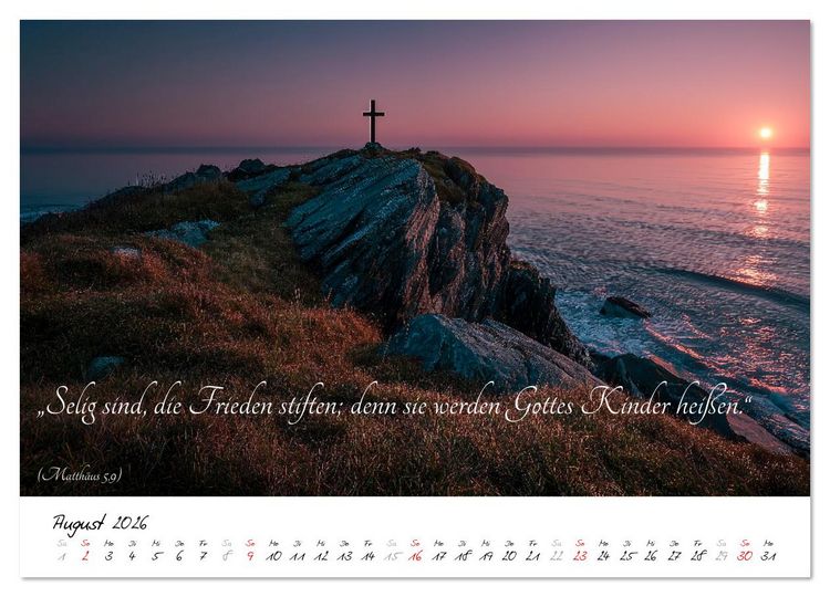 Produktbild: Christlicher Kalender mit Bibelzitaten und spirituellen Bildern (Wandkalender 2026 DIN A2 quer), CALVENDO Monatskalender