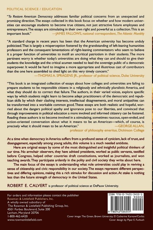 Produktbild: To Restore American Democracy
