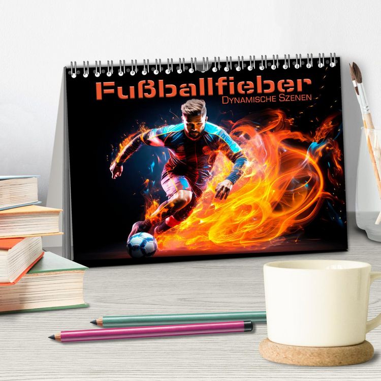 Produktbild: FU&szlig;BALLFIEBER Dynamische Szenen (Tischkalender 2026 DIN A5 quer), CALVENDO Monatskalender