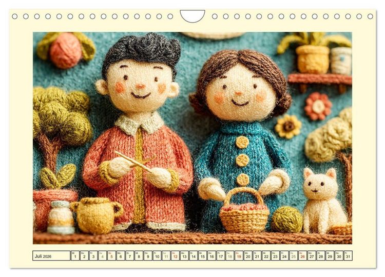 Produktbild: Wollige Maschenwelt. Gestrickte Harmonie f&uuml;r gem&uuml;tliche Momente (Wandkalender 2026 DIN A4 quer), CALVENDO Monatskalender