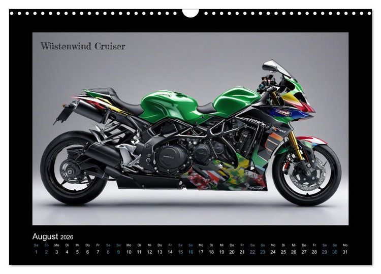 Produktbild: Verr&uuml;ckte 2-Rad Fantasien einer KI (Wandkalender 2026 DIN A3 quer), CALVENDO Monatskalender