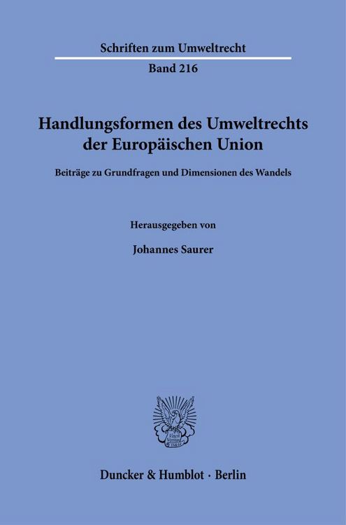 Produktbild: Handlungsformen des Umweltrechts der Europ&auml;ischen Union