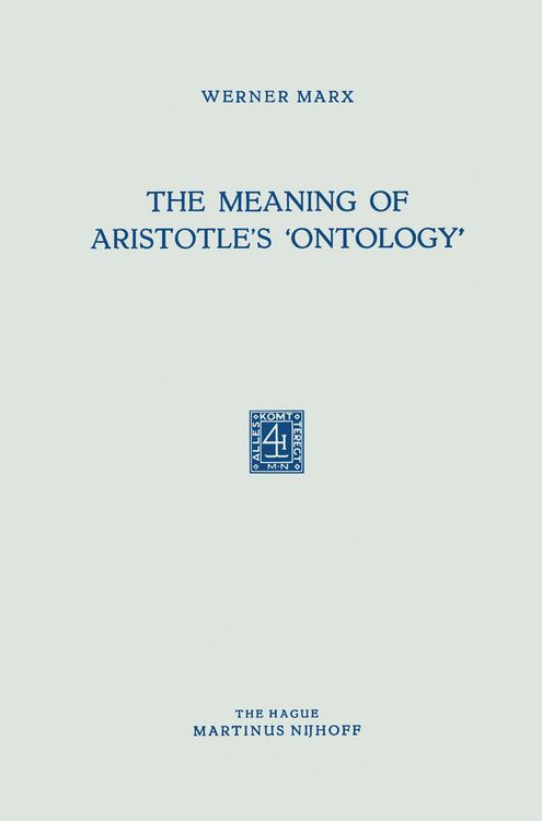 Produktbild: The Meaning of Aristotle&rsquo;s &lsquo;Ontology&rsquo;