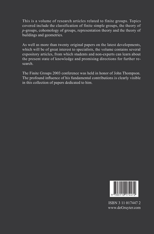 Produktbild: Finite Groups 2003