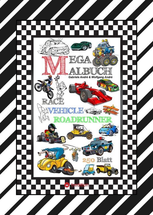 Produktbild: Xxl Mega Malbuch - Race On - Tolle Vehicle Motive - Cars - Flugzeuge - Boote - Jetski - Quad - Motorr&auml;der - Ufo