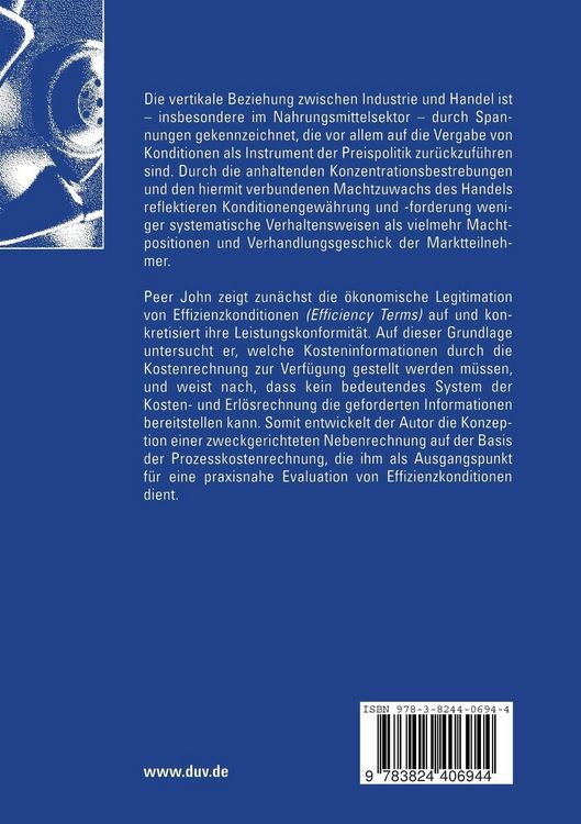 Produktbild: Effizienzkonditionen und Kostenrechnung
