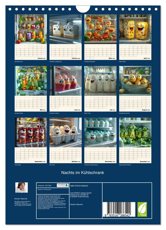Produktbild: Nachts im K&uuml;hlschrank (Wandkalender 2026 DIN A4 hoch), CALVENDO Monatskalender