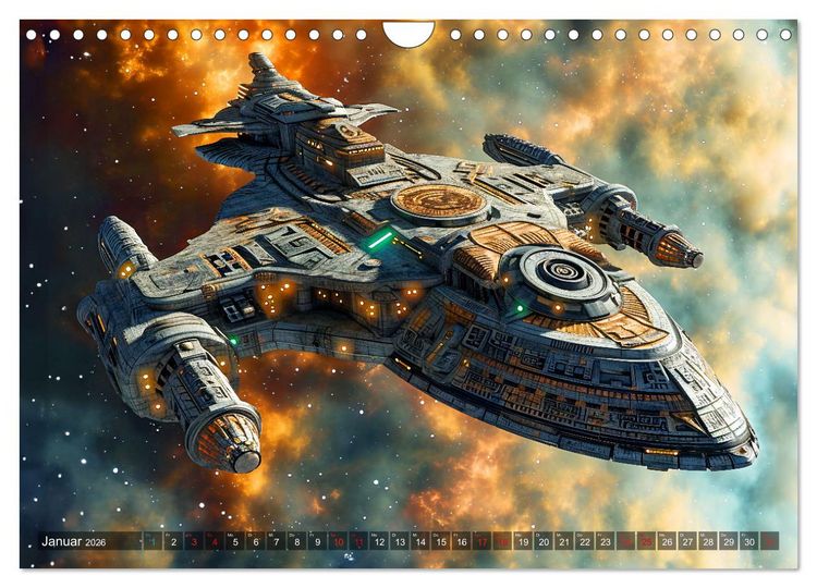 Produktbild: Raumschiffe - Im Universum durch Raum und Zeit (Wandkalender 2026 DIN A4 quer), CALVENDO Monatskalender