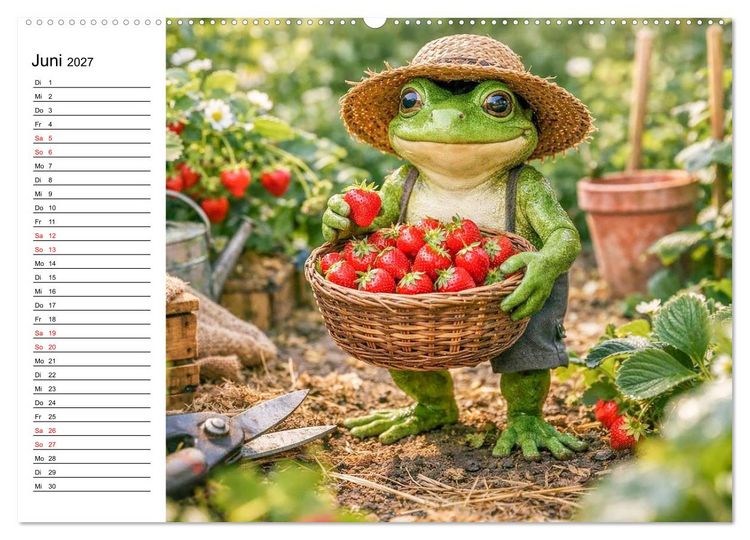 Produktbild: Frosch im Garten (Wandkalender 2027 DIN A2 quer), CALVENDO Monatskalender
