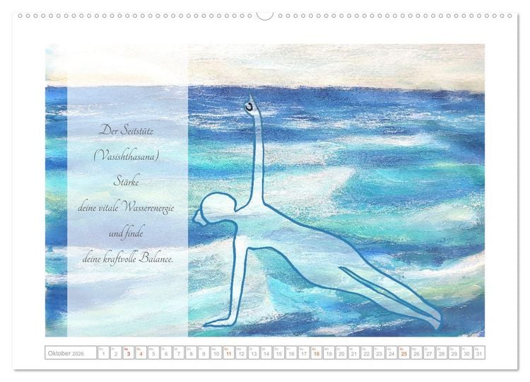 Produktbild: Yoga Elementarkr&auml;fte - Yoga Asanas zu den vier Elementen (hochwertiger Premium Wandkalender 2026 DIN A2 quer), Kunstdruck in Hochglanz