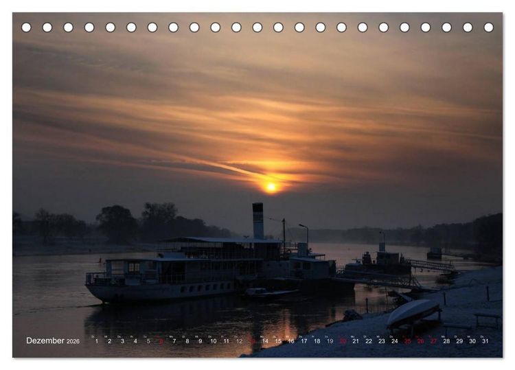 Produktbild: Die Elbe in Dresden-Laubegast (Tischkalender 2026 DIN A5 quer), CALVENDO Monatskalender
