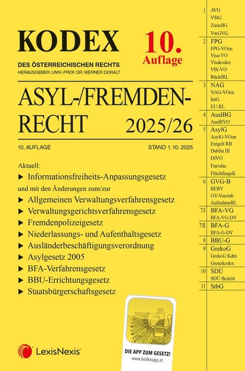 Produktbild: KODEX Asyl- und Fremdenrecht 2025/26 - inkl App