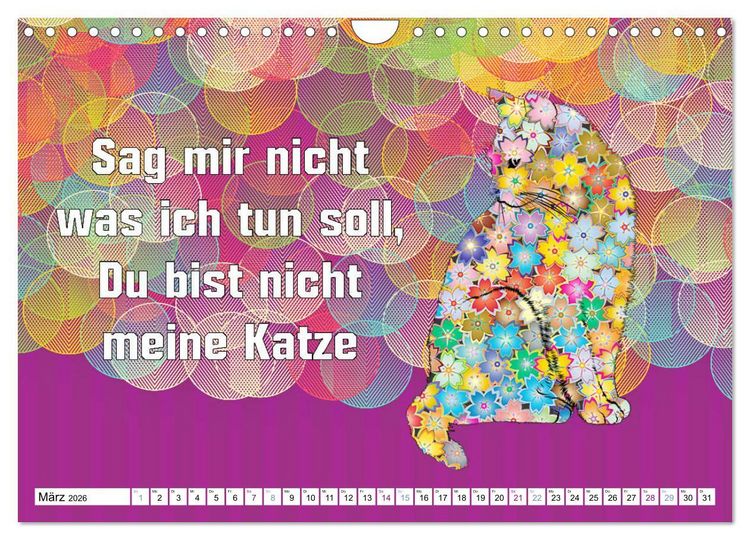 Produktbild: Spruchkalender - frech und bunt (Wandkalender 2026 DIN A4 quer), CALVENDO Monatskalender