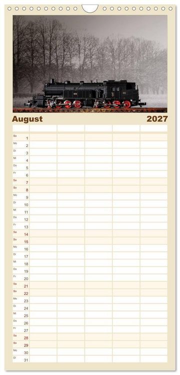 Produktbild: Familienplaner 2027 - Dampflokomotiven in Spur N mit 5 Spalten (Wandkalender, 21 x 45 cm) CALVENDO