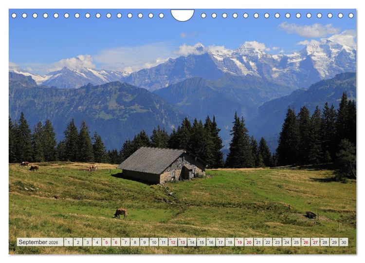 Produktbild: Bergblicke der Schweiz (Wandkalender 2026 DIN A4 quer), CALVENDO Monatskalender