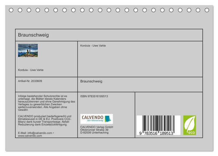 Produktbild: Braunschweig (Tischkalender 2026 DIN A5 quer), CALVENDO Monatskalender