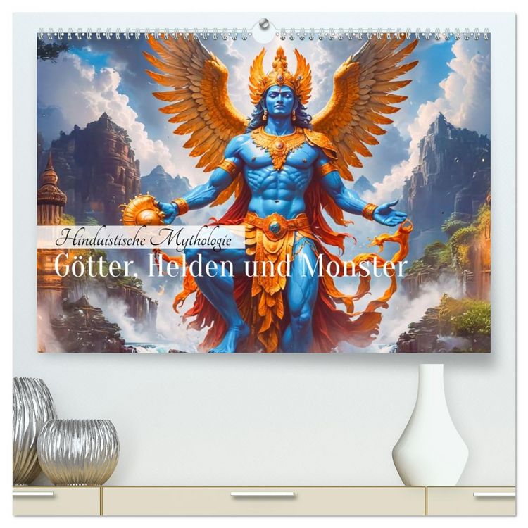 Produktbild: Hinduistische Mythologie - G&ouml;tter, Helden und Monster (hochwertiger Premium Wandkalender 2026 DIN A2 quer), Kunstdruck in Hochglanz