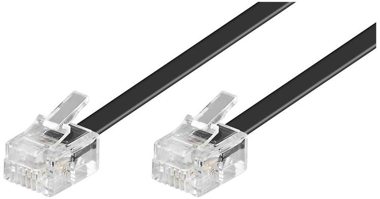Produktbild: Goobay Telefon (analog) Anschlusskabel [1x RJ11-Stecker - 1x RJ11-Stecker] 10.00m Schwarz