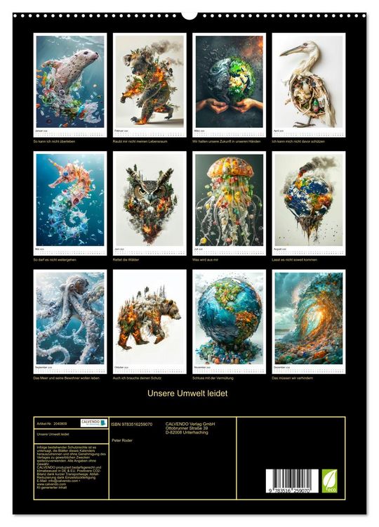Produktbild: Unsere Umwelt leidet (hochwertiger Premium Wandkalender 2026 DIN A2 hoch), Kunstdruck in Hochglanz