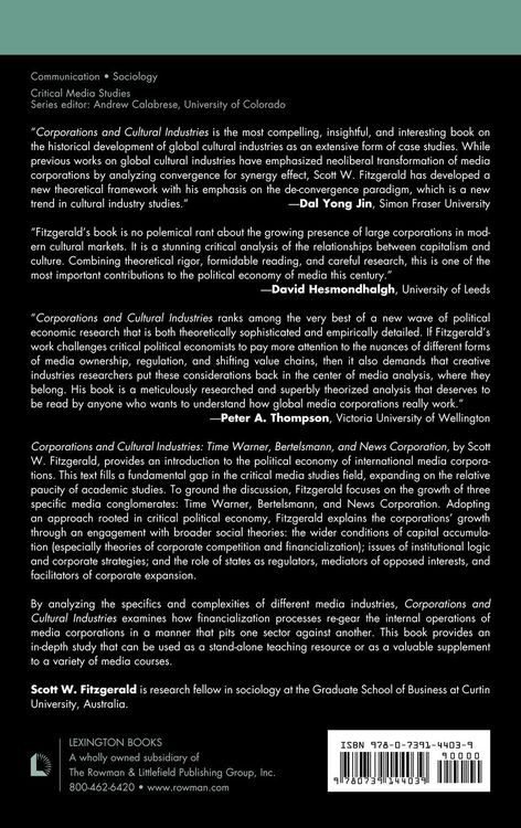 Produktbild: Fitzgerald, S: Corporations and Cultural Industries